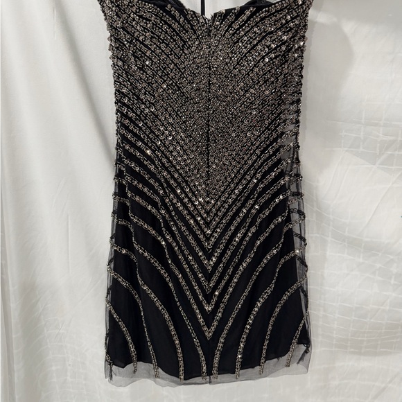 Pronovias Black Strapless Dress with Silver - Atos style 48- Beading size 4 - Picture 7 of 15